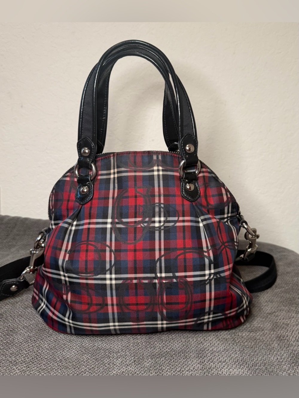Coach Poppy Tartan Plaid Signature Glam Tote No. H1171-18714 - Picture 2 of 10